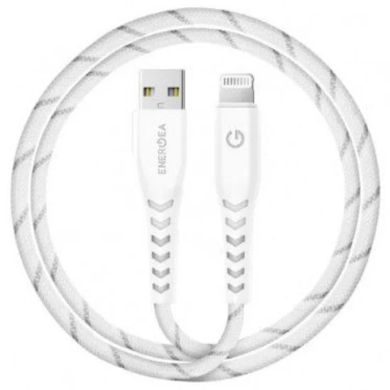 ENERGEA NYLOFLEX CABLE, CHARGE AND SYNC TOUGH LIGHTNING C89 MFI 1.5M &ndash; WHITE
